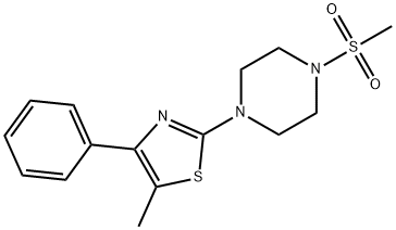 5-methyl-2-(4-methylsulfonylpiperazin-1-yl)-4-phenyl-1,3-thiazole Struktur