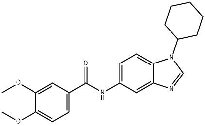 N-(1-cyclohexylbenzimidazol-5-yl)-3,4-dimethoxybenzamide Struktur