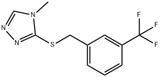 4-methyl-3-[[3-(trifluoromethyl)phenyl]methylsulfanyl]-1,2,4-triazole Struktur