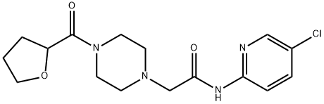 N-(5-chloropyridin-2-yl)-2-[4-(oxolane-2-carbonyl)piperazin-1-yl]acetamide Struktur