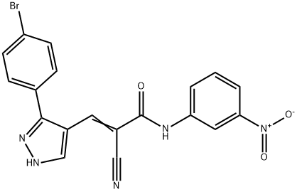 (E)-3-[5-(4-bromophenyl)-1H-pyrazol-4-yl]-2-cyano-N-(3-nitrophenyl)prop-2-enamide Struktur