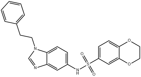 N-[1-(2-phenylethyl)benzimidazol-5-yl]-2,3-dihydro-1,4-benzodioxine-6-sulfonamide Struktur