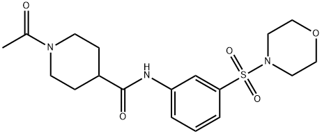 1-acetyl-N-(3-morpholin-4-ylsulfonylphenyl)piperidine-4-carboxamide Struktur