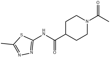 1-acetyl-N-(5-methyl-1,3,4-thiadiazol-2-yl)piperidine-4-carboxamide Struktur