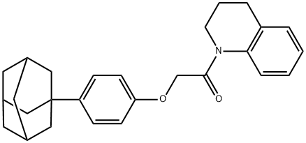 2-[4-(1-adamantyl)phenoxy]-1-(3,4-dihydro-2H-quinolin-1-yl)ethanone Struktur