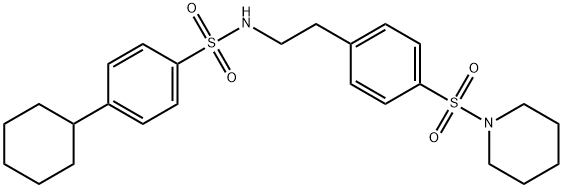 4-cyclohexyl-N-[2-(4-piperidin-1-ylsulfonylphenyl)ethyl]benzenesulfonamide Struktur