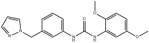 1-(2,5-dimethoxyphenyl)-3-[3-(pyrazol-1-ylmethyl)phenyl]urea Struktur