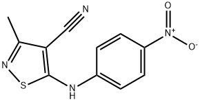 3-methyl-5-(4-nitroanilino)-1,2-thiazole-4-carbonitrile Struktur