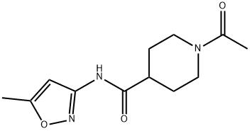 1-acetyl-N-(5-methyl-1,2-oxazol-3-yl)piperidine-4-carboxamide Struktur