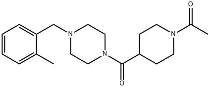 1-[4-[4-[(2-methylphenyl)methyl]piperazine-1-carbonyl]piperidin-1-yl]ethanone Struktur