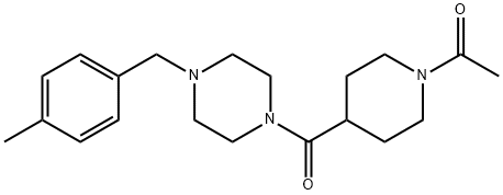 1-[4-[4-[(4-methylphenyl)methyl]piperazine-1-carbonyl]piperidin-1-yl]ethanone Struktur