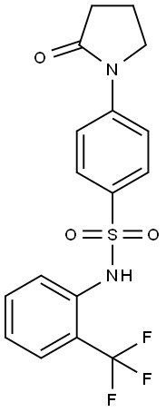 4-(2-oxopyrrolidin-1-yl)-N-[2-(trifluoromethyl)phenyl]benzenesulfonamide Struktur