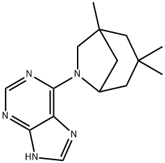 6-(3,3,5-trimethyl-7-azabicyclo[3.2.1]octan-7-yl)-7H-purine Struktur