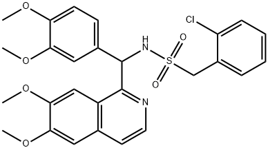 1-(2-chlorophenyl)-N-[(6,7-dimethoxyisoquinolin-1-yl)-(3,4-dimethoxyphenyl)methyl]methanesulfonamide Struktur