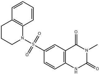 6-(3,4-dihydro-2H-quinolin-1-ylsulfonyl)-3-methyl-1H-quinazoline-2,4-dione Struktur