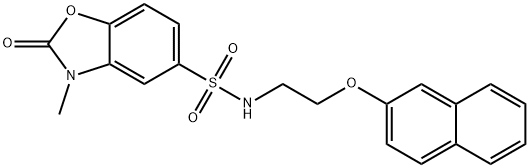 3-methyl-N-(2-naphthalen-2-yloxyethyl)-2-oxo-1,3-benzoxazole-5-sulfonamide Struktur