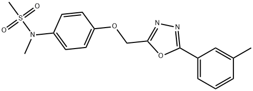 N-methyl-N-[4-[[5-(3-methylphenyl)-1,3,4-oxadiazol-2-yl]methoxy]phenyl]methanesulfonamide Struktur