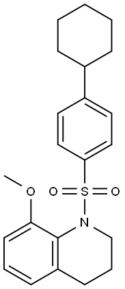 1-(4-cyclohexylphenyl)sulfonyl-8-methoxy-3,4-dihydro-2H-quinoline Struktur