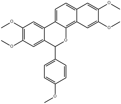 2,3,8,9-tetramethoxy-6-(4-methoxyphenyl)-6H-naphtho[1,2-c]isochromene Struktur