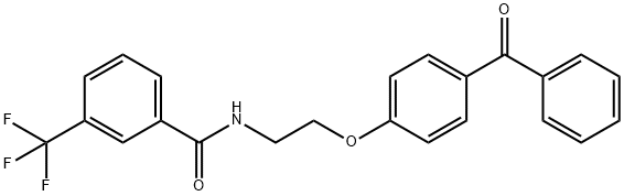 N-[2-(4-benzoylphenoxy)ethyl]-3-(trifluoromethyl)benzamide Struktur