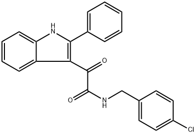 N-[(4-chlorophenyl)methyl]-2-oxo-2-(2-phenyl-1H-indol-3-yl)acetamide Struktur