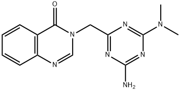 3-[[4-amino-6-(dimethylamino)-1,3,5-triazin-2-yl]methyl]quinazolin-4-one Struktur