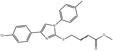 methyl (E)-4-[4-(4-chlorophenyl)-1-(4-methylphenyl)imidazol-2-yl]sulfanylbut-2-enoate Struktur