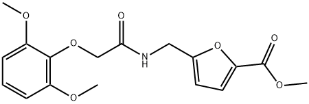 methyl 5-[[[2-(2,6-dimethoxyphenoxy)acetyl]amino]methyl]furan-2-carboxylate Struktur