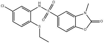 N-(5-chloro-2-ethylsulfanylphenyl)-3-methyl-2-oxo-1,3-benzoxazole-5-sulfonamide Struktur