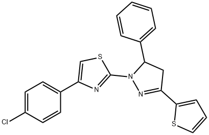 4-(4-chlorophenyl)-2-(3-phenyl-5-thiophen-2-yl-3,4-dihydropyrazol-2-yl)-1,3-thiazole Struktur