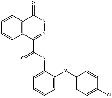 N-[2-(4-chlorophenyl)sulfanylphenyl]-4-oxo-3H-phthalazine-1-carboxamide Struktur