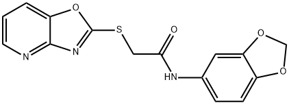 N-(1,3-benzodioxol-5-yl)-2-([1,3]oxazolo[4,5-b]pyridin-2-ylsulfanyl)acetamide Struktur