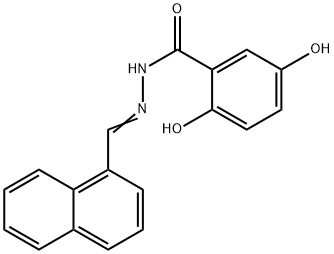 2,5-dihydroxy-N-[(E)-naphthalen-1-ylmethylideneamino]benzamide Struktur