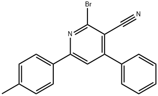 2-bromo-6-(4-methylphenyl)-4-phenylpyridine-3-carbonitrile Struktur