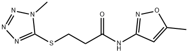 N-(5-methyl-1,2-oxazol-3-yl)-3-(1-methyltetrazol-5-yl)sulfanylpropanamide Struktur