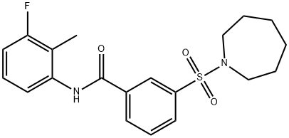 3-(azepan-1-ylsulfonyl)-N-(3-fluoro-2-methylphenyl)benzamide Struktur