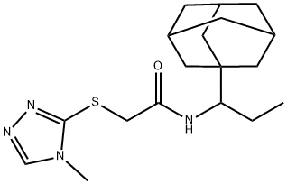 N-[1-(1-adamantyl)propyl]-2-[(4-methyl-1,2,4-triazol-3-yl)sulfanyl]acetamide Struktur