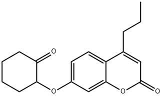 7-(2-oxocyclohexyl)oxy-4-propylchromen-2-one Struktur