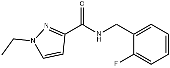 1-ethyl-N-[(2-fluorophenyl)methyl]pyrazole-3-carboxamide Struktur