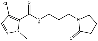 4-chloro-2-methyl-N-[3-(2-oxopyrrolidin-1-yl)propyl]pyrazole-3-carboxamide Struktur