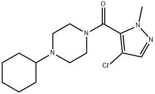 (4-chloro-2-methylpyrazol-3-yl)-(4-cyclohexylpiperazin-1-yl)methanone Struktur