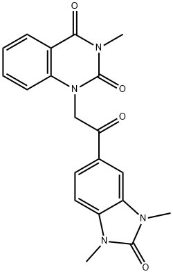 1-[2-(1,3-dimethyl-2-oxobenzimidazol-5-yl)-2-oxoethyl]-3-methylquinazoline-2,4-dione Struktur