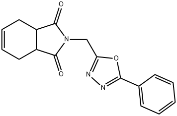 2-[(5-phenyl-1,3,4-oxadiazol-2-yl)methyl]-3a,4,7,7a-tetrahydroisoindole-1,3-dione Struktur