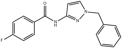 N-(1-benzylpyrazol-3-yl)-4-fluorobenzamide Struktur