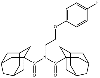 N-(1-adamantylsulfinyl)-N-[2-(4-fluorophenoxy)ethyl]adamantane-1-sulfinamide Struktur