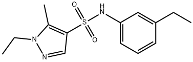 1-ethyl-N-(3-ethylphenyl)-5-methylpyrazole-4-sulfonamide Struktur