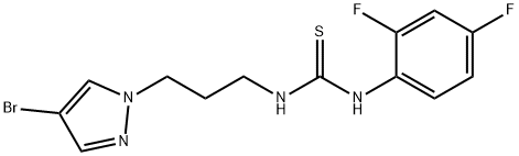 1-[3-(4-bromopyrazol-1-yl)propyl]-3-(2,4-difluorophenyl)thiourea Struktur