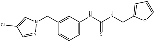 1-[3-[(4-chloropyrazol-1-yl)methyl]phenyl]-3-(furan-2-ylmethyl)thiourea Struktur