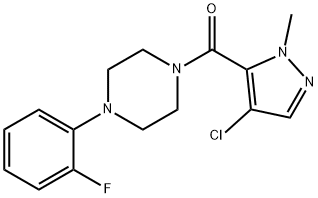 (4-chloro-2-methylpyrazol-3-yl)-[4-(2-fluorophenyl)piperazin-1-yl]methanone Struktur