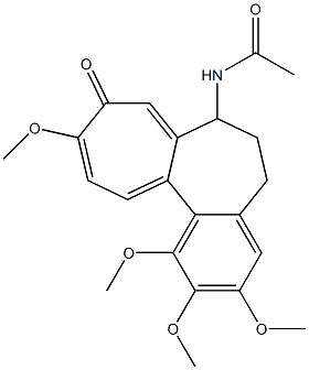 N-(1,2,3,10-tetramethoxy-9-oxo-6,7-dihydro-5H-benzo[a]heptalen-7-yl)acetamide Struktur